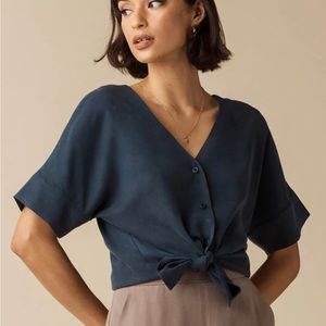 Vetta Capsule Reversible Girlfriend Shirt in French Navy